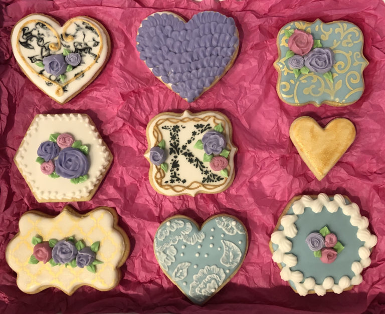 K Monogram cookies